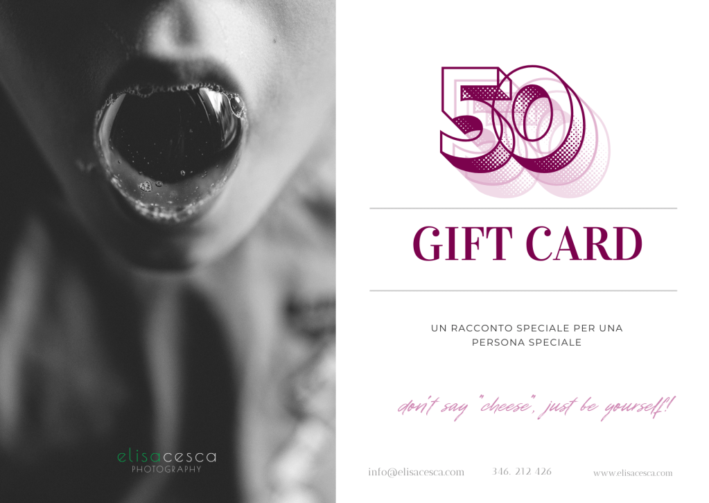 Acquisto di una gift card da utilizzare per l'acquisto di un servizio o di una stampa fine art